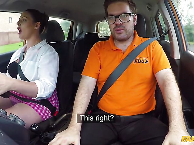 Big tits chubby girl Crystal Smith learns to drive