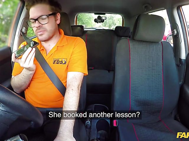 Big tits chubby girl Crystal Smith learns to drive