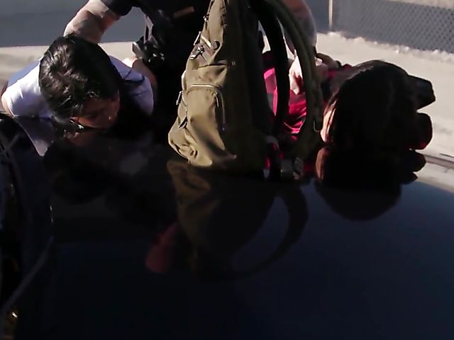 Two teens Gina Valentina and Honey Gold gets punished by a police officer