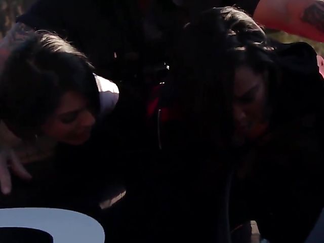 Two teens Gina Valentina and Honey Gold gets punished by a police officer