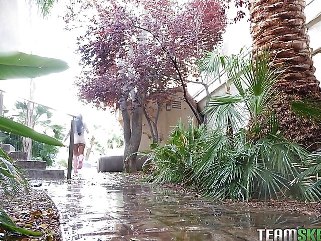 Victoria June gets her huge oiled tits and wet cunt fucked