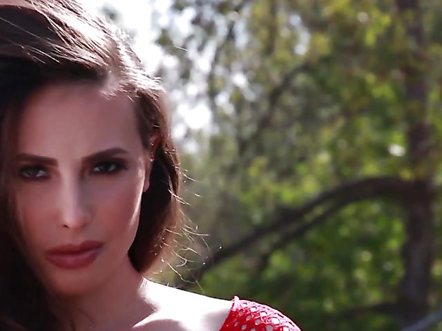 Gaping anal with beauty in red Casey Calvert