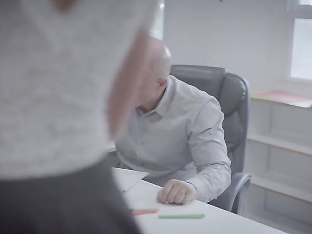 Hot secretary Brett Rossi gets down on cock