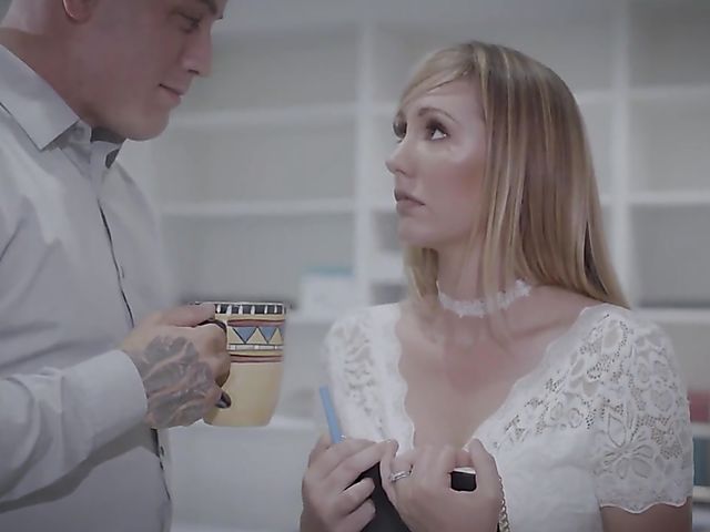 Hot secretary Brett Rossi gets down on cock