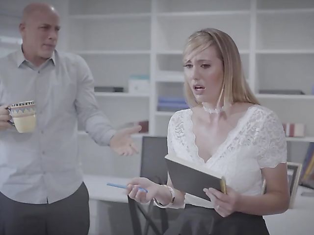 Hot secretary Brett Rossi gets down on cock