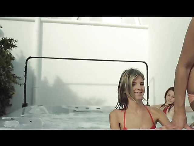 Lesbian shower threesome with Amarna Miller