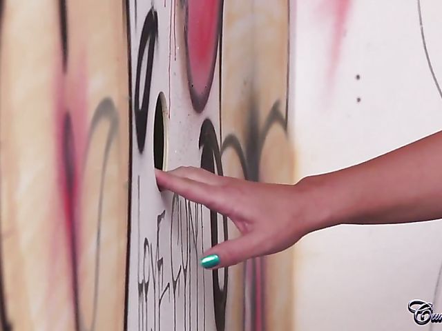 Interracial gloryhole facial for filthy MILF Montse Swinger