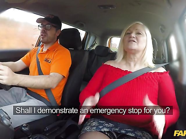 Driving lesson for chubby mom Lacey Starr