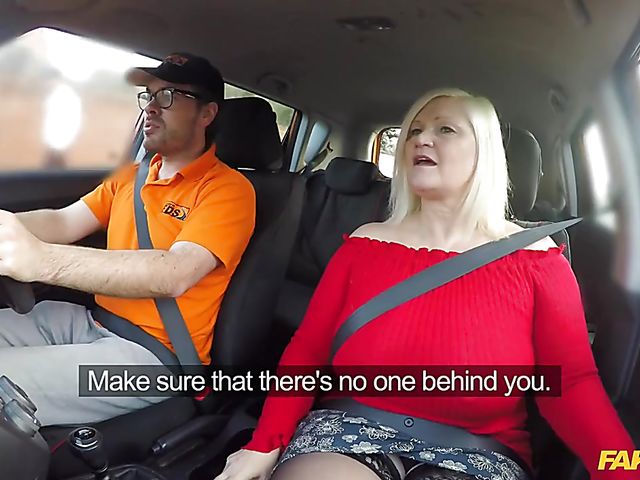 Driving lesson for chubby mom Lacey Starr