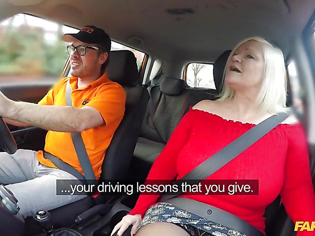 Driving lesson for chubby mom Lacey Starr