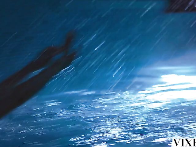 Ivy Wolfe and Janice Griffith - Lesbian pool sex in the night