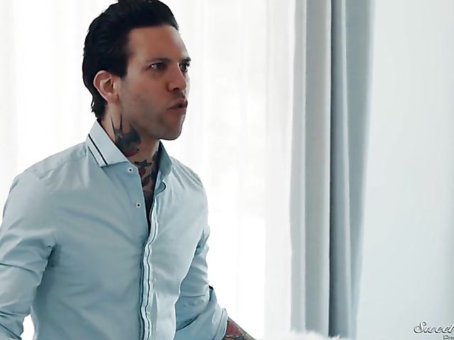 Jade Nile fucks a tattooed guy as her husband watches