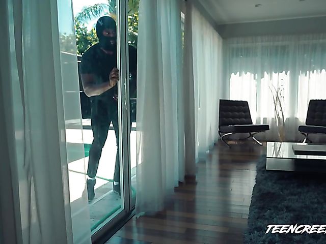 White teen Lily Adams gets fucked by a hung black burglar