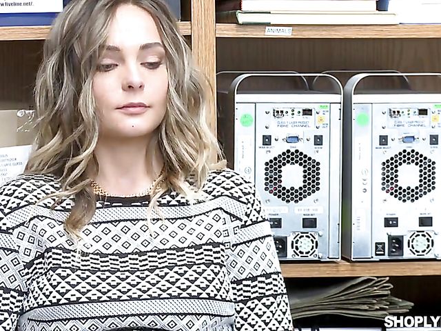 Security guy fucks cute teen shoplifter Aften Opal 