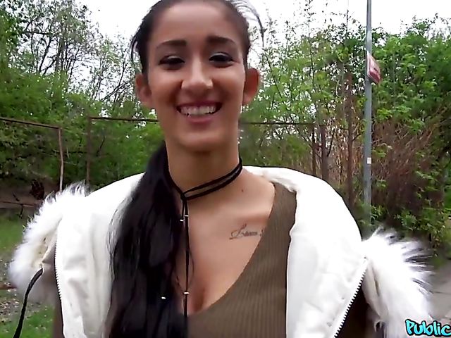 Public sex for cash with slutty student Darcia Lee