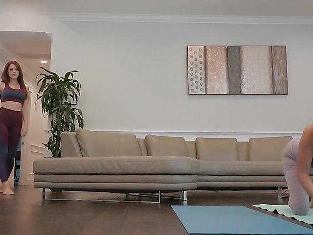 Lesbian fitness with sporty mom Krissy Lynn and redheaded Molly Stewart