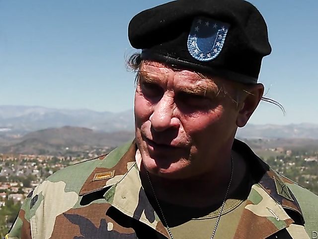 Old white soldier fucks Noemie Bila's black pussy hard