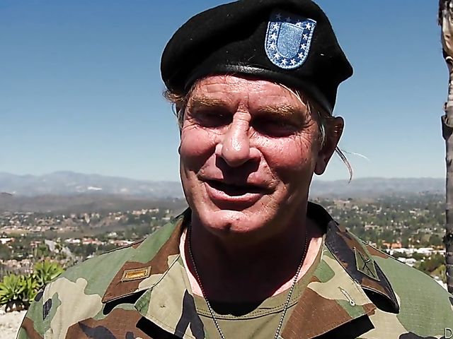 Old white soldier fucks Noemie Bila's black pussy hard