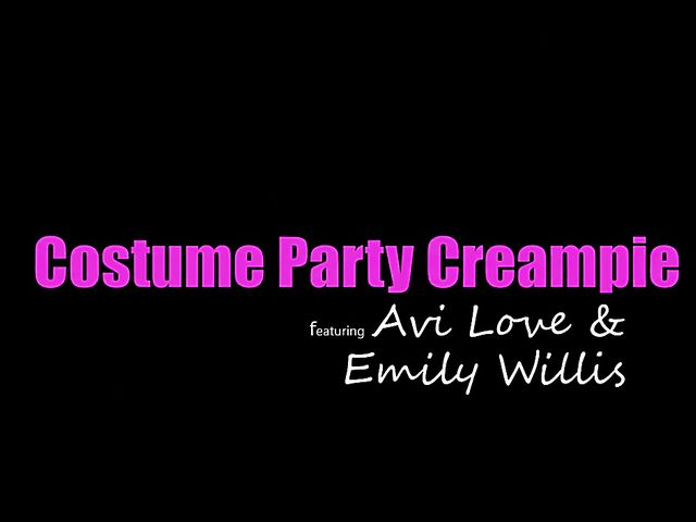 Cosplay teen threesome with Avi Love and Emily Willis