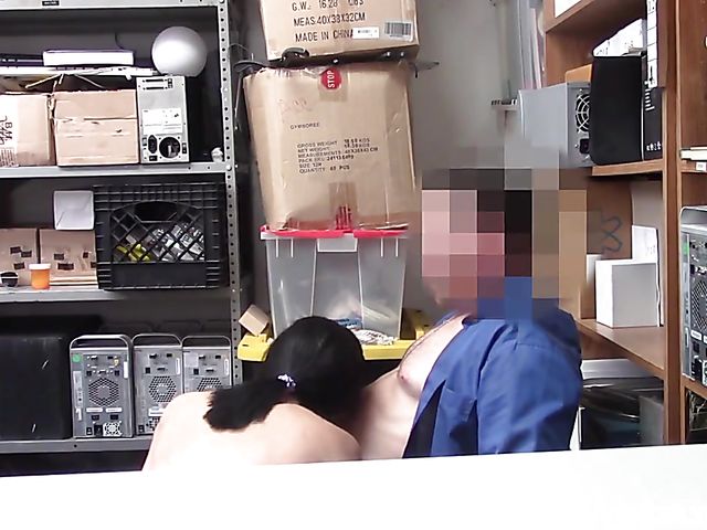 Naughty teen shoplifter Scarlett Bloom gets undressed