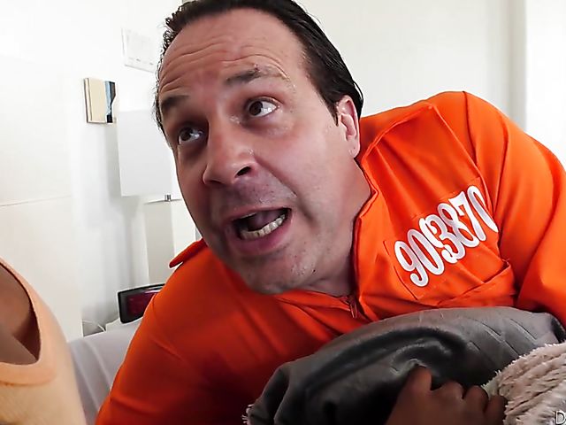 Kinsley Karter's ebony pussy is for her handcuffed white stepdaddy