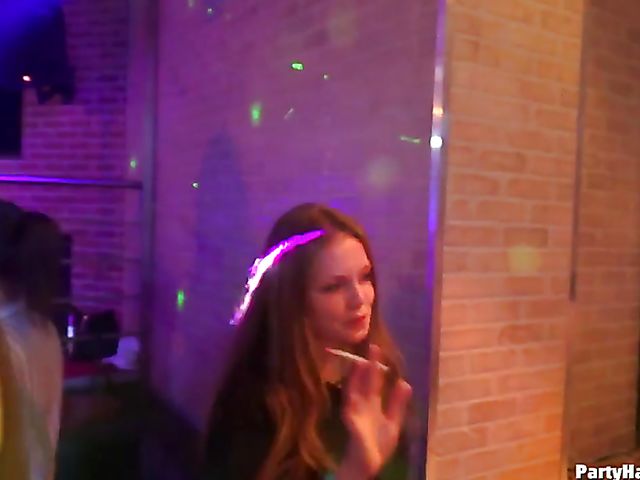 Drunk girls go wild in the club with a stripper