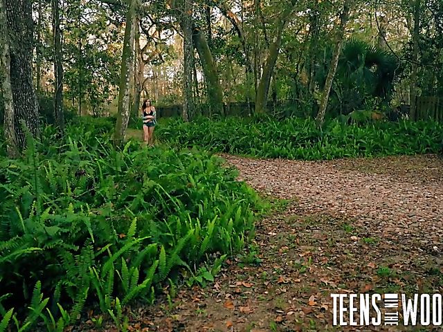 Teen Alex Blake gets tied and fucked in the woods
