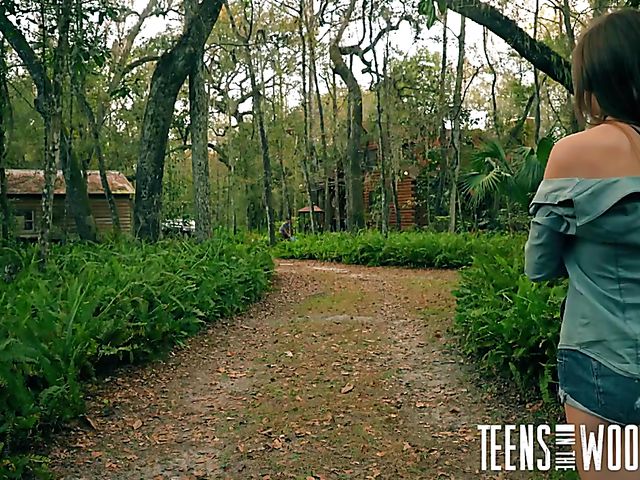 Teen Alex Blake gets tied and fucked in the woods