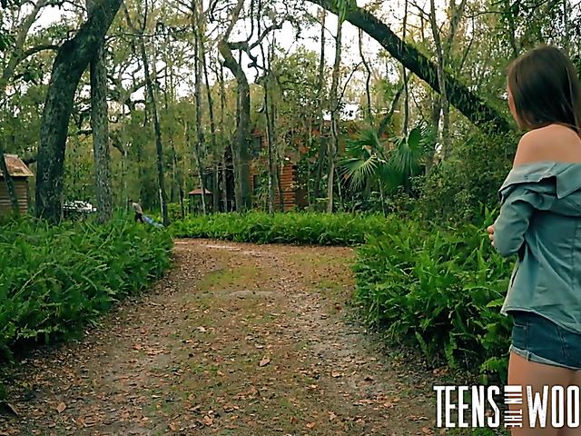 Teen Alex Blake gets tied and fucked in the woods