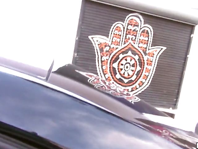 Busty redhead teen Rainia Belle gets boned in the car