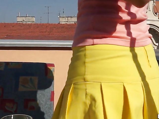 Rooftop sex with busty Czech mommy Enza