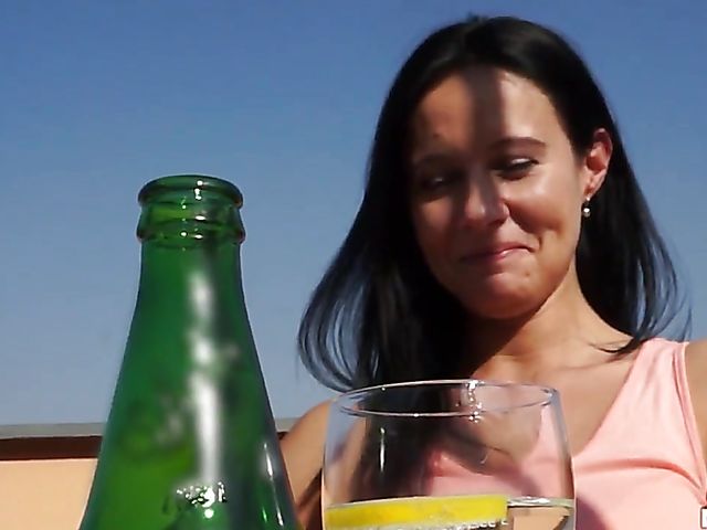 Rooftop sex with busty Czech mommy Enza