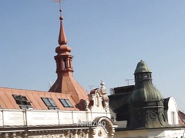 Rooftop sex with busty Czech mommy Enza