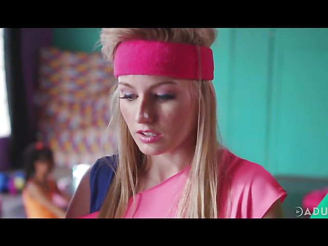 Group lesbian aerobics with Carter Cruise and Abigail Mac