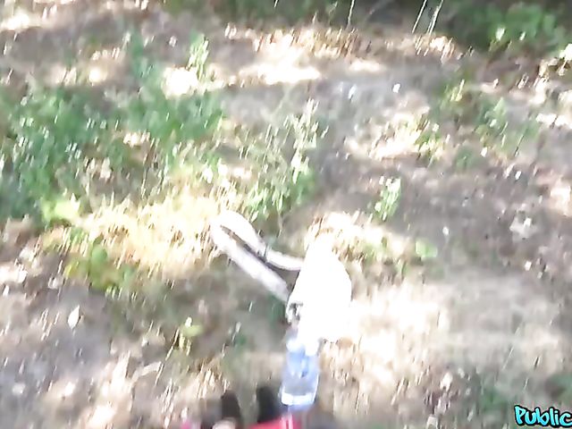 Outdoor POV banging in the forest with Amber Deen