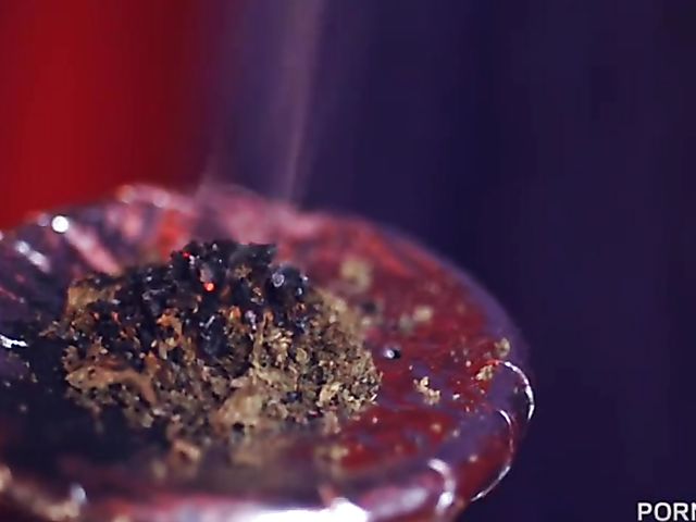 Huge tits belly dancer Arabelle Raphael gets throated and fucked