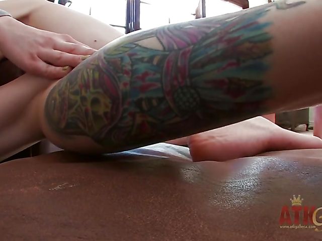 Pale redhead Ela Darling gets naked for you