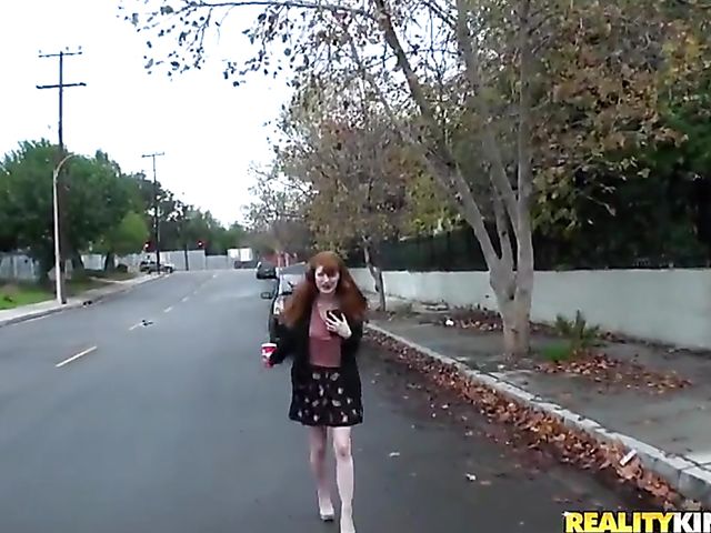 Redhead girl next door Abbey Rain gets treated like a whore