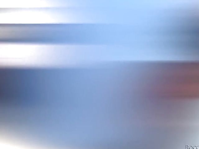 Ebony babe Luna Corazon shares a white pole with fishnet girl Kiki Cyrus 