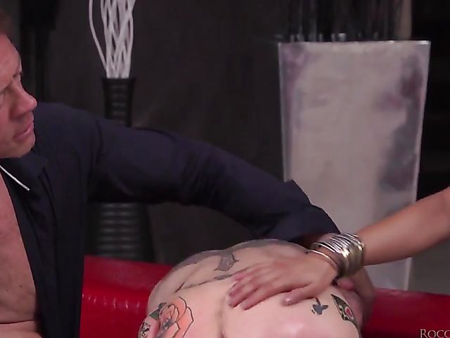 Rocco anal with tattooed Canela Skin and Megan Inky