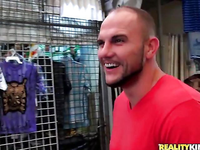 Cute ebony redhead Julissa James takes a white pole