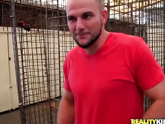 Cute ebony redhead Julissa James takes a white pole