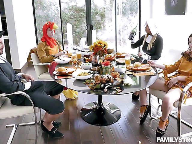 Thanksgiving family orgy with Brooklyn Chase and Rosalyn Sphinx