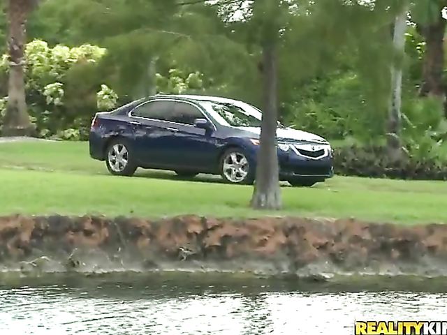 Horny fisherman fucks stacked MILF outdoor 