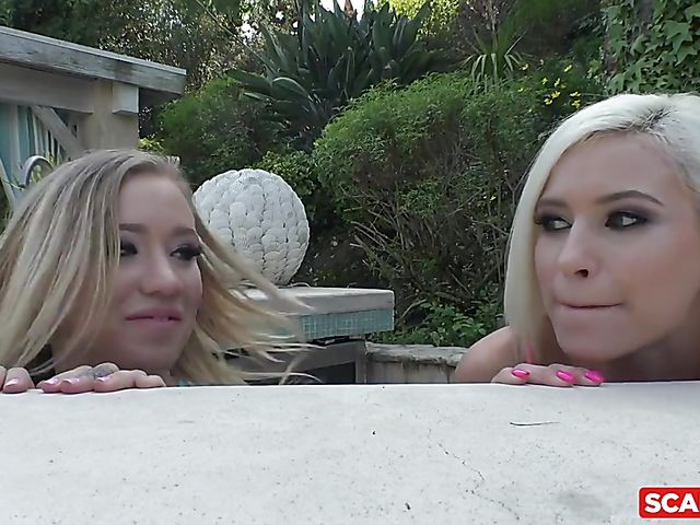 Pool threesome with Bailey Brooke and Kiara Cole