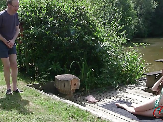 Brook Logan gets naked for a peeping tom by the lake