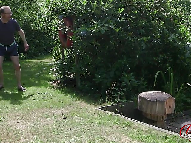 Brook Logan gets naked for a peeping tom by the lake