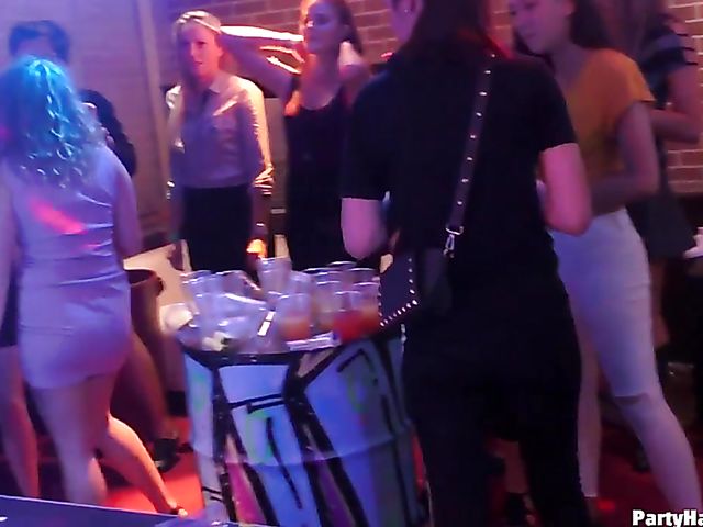 Hardcore orgy party until strippers cum