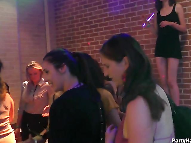 Hardcore orgy party until strippers cum