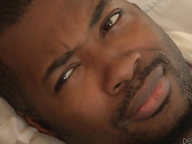 Blonde Brooke Summers in bed with her black stepdad